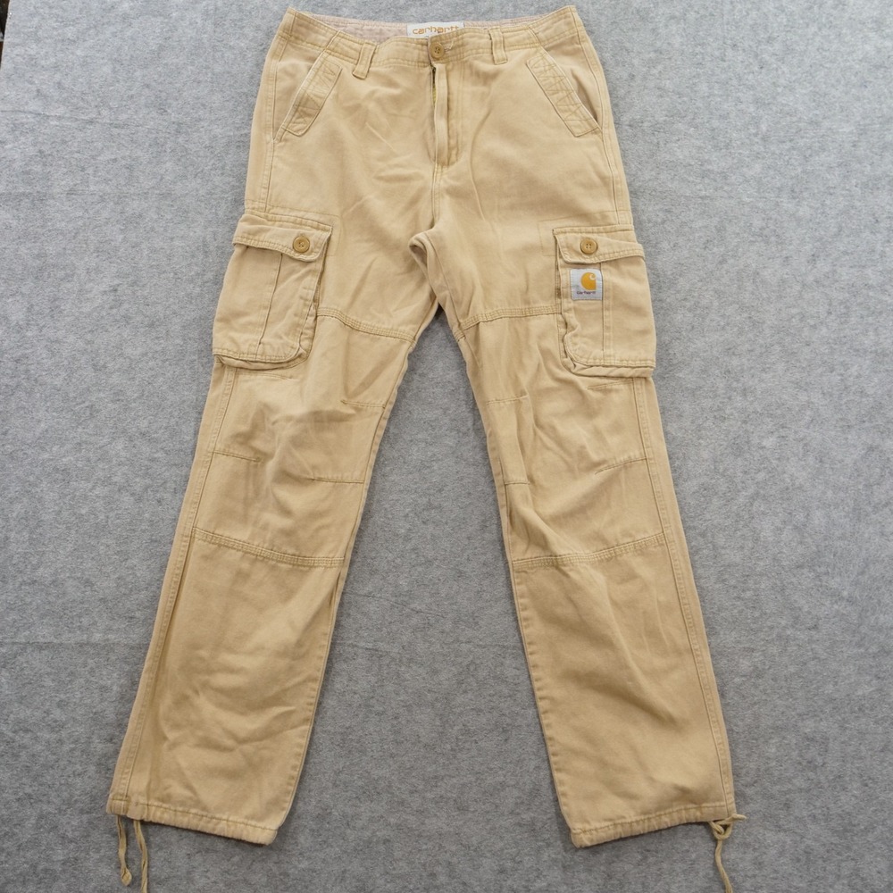 Carhartt Pants Womens Large Beige Cargo Pants Straight Leg Utility Workwear